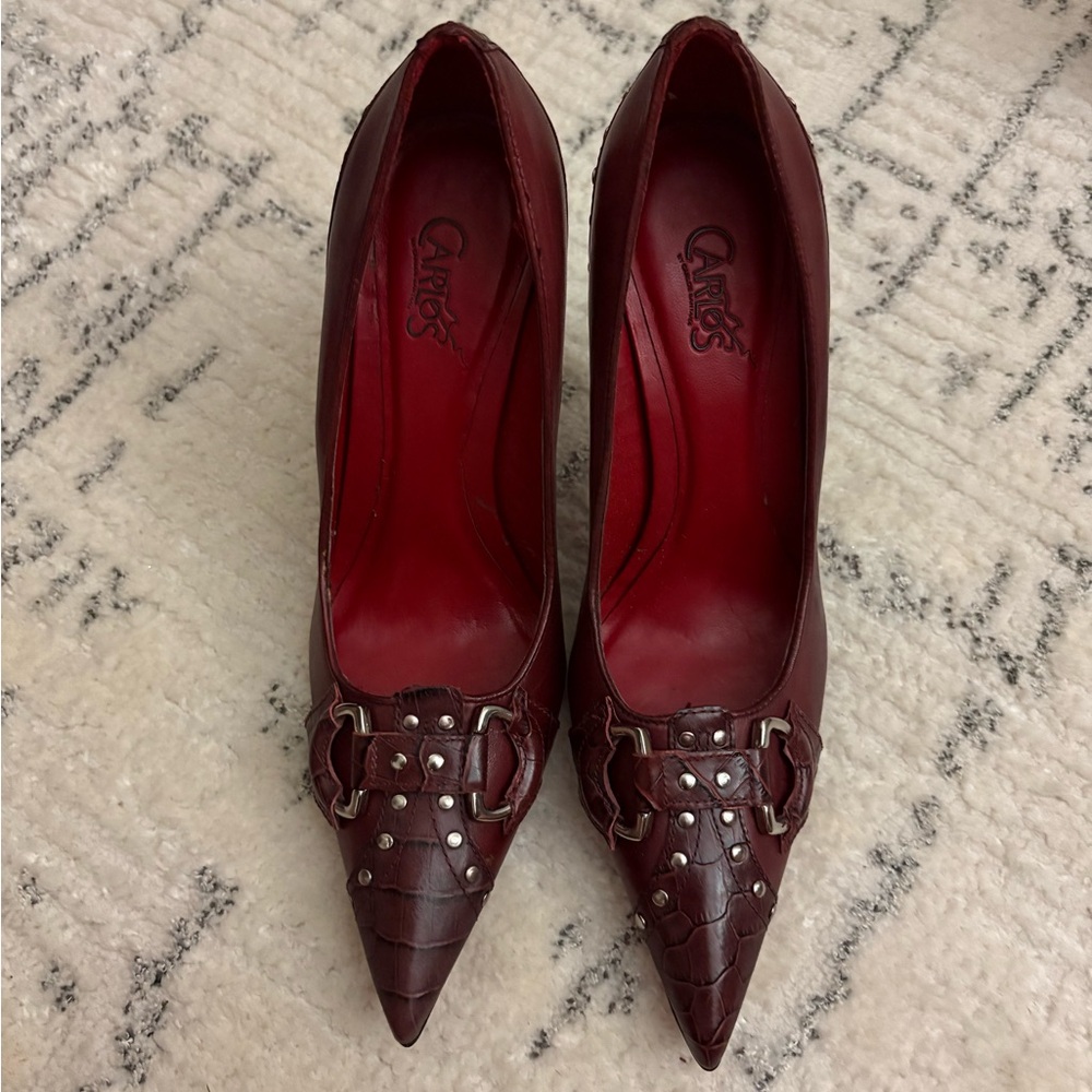 Carlos Santana Burgundy Heels